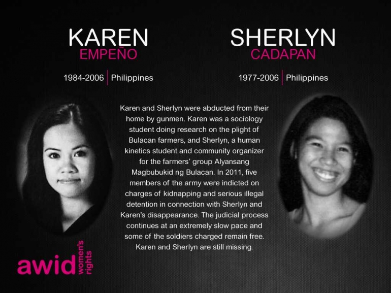 Karen dan Sherlyn korban penculikan yang tidak pernah ditemukan mayatnya smapai saat ini. Sumber: AWID