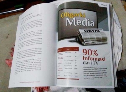 Infografi Oligarki Media di buku Paradoks Indonesia karya Prabowo Subianto. (Foto: Gapey Sandy)