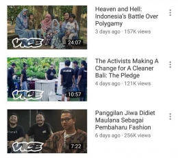 Beberapa cuplikan konten dari Channel Vice Indonesia