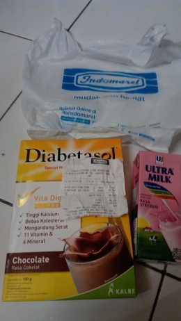 hasil belanjaan di Indomaret