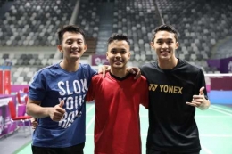 Dari kiri: Ihsan Maulana, Anthony Ginting dan Jonatan Christie, ketiganya akan tampil di Korea Open 2018/Foto: IDN Times