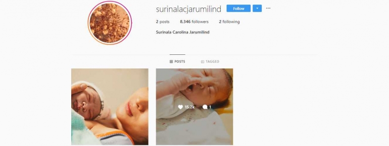 @surinalacjarumilind, akun Instagram anak Chicco dan Putri Marino
