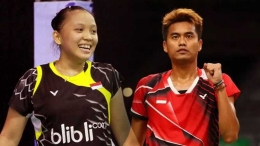 Tontowi Ahmad (kanan) akan coba dipasangkan dengan Winny Octavina, pemain muda berusia 19 tahun di Chinese Taipei Open 2018 yang berlangsung pekan ini/Foto: Indosport
