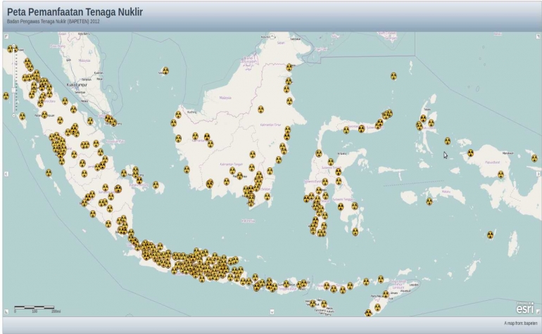 Peta pemanfaatan tenaga nuklir | Foto: Retno Agustyah - Bapeten