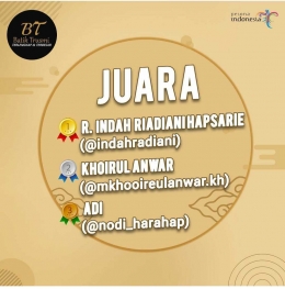 Pemenang Lomba Blog BT Batik Trusmi | Sumber: Instagram BT Batik Trusmi