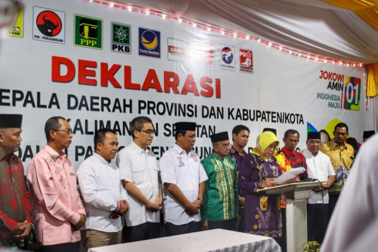 Deklarasi Dukungan 12 Kepala Daerah Dipimpin Bupati Barito Kuala - Hj. Noormiliyani AS, Kepala Daerah Pertama di Kalsel  dok pribadi