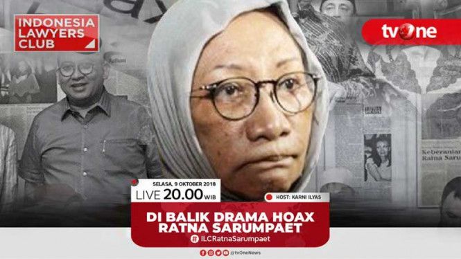 Drama Ratna Sarumpaet di ILC (Sumber: viva.co.id)