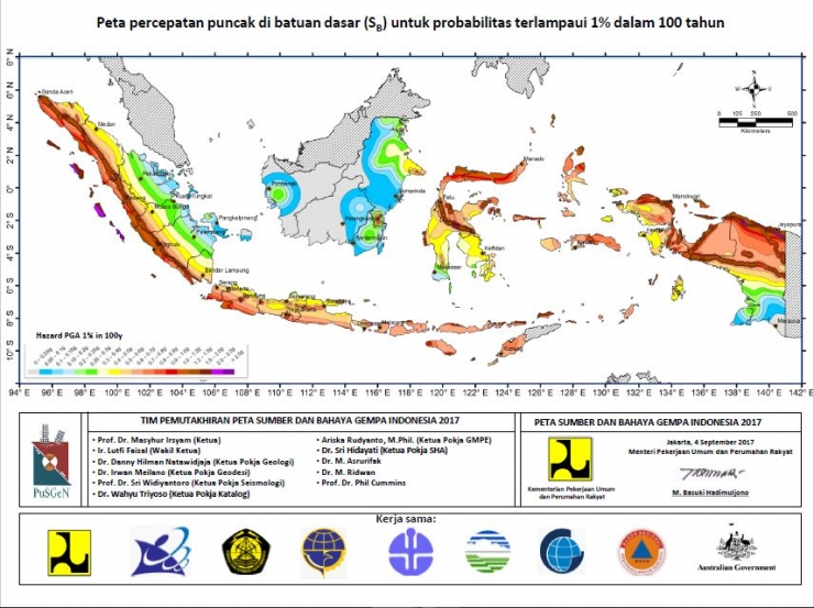 Peta Gempa oleh PUSGEN (c) 2017