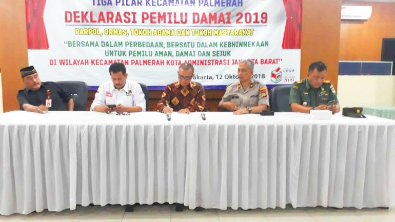Tiga Pilar Kecamatan Palmerah bersama KPU Kota Jakarta Barat dan Panwascam