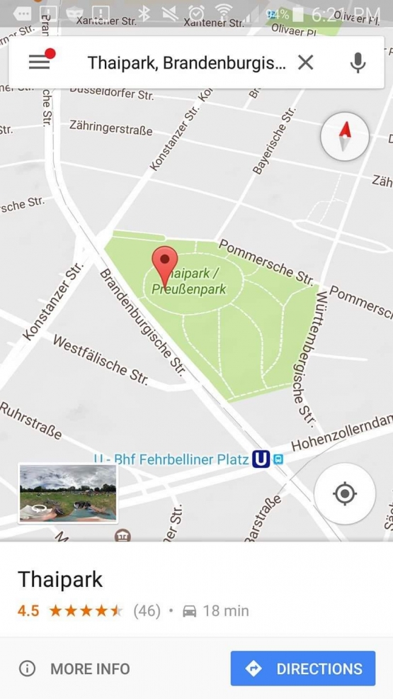 Searching Thai Park via Google.