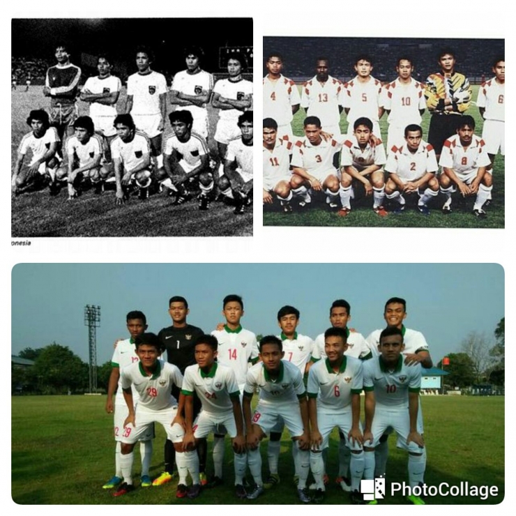 Timnas U-19 dari tiga era Piala Asia U-19:1978,1994, dan 2018(sportif2018 dan detik.com)
