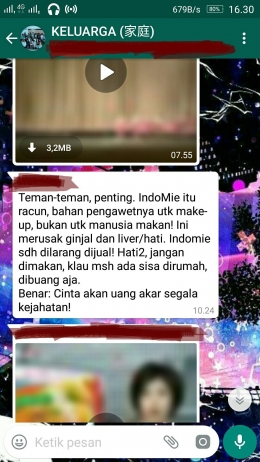 Contoh Hoax di Grup WA Keluarga