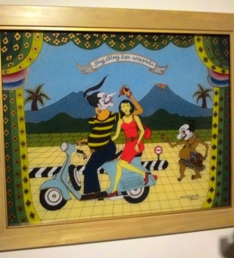 Lukisan dari Subandi Giyanto dengan pesan Sing Eling lan Waspada (Harap Ingat dan Waspada):dokumen pribadi