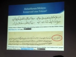 Manuskrip Mahabarata Melayu, yang cerita tentang dewa2 tapi ada peringatan agar tetap beriman pada Tuhan foto dokpri