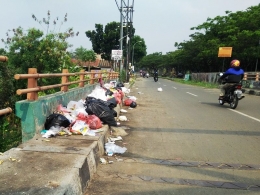 Titik pembuangan sampah sembarangan di Jalan Tegar Beriman Cibinong (foto: widikurniawan)