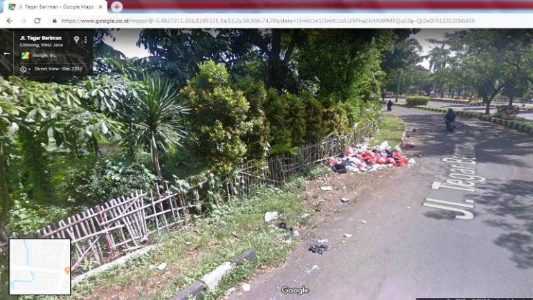 Citra dari Google menunjukkan perilaku buang sampah sembarangan di Kabupaten Bogor (google maps)