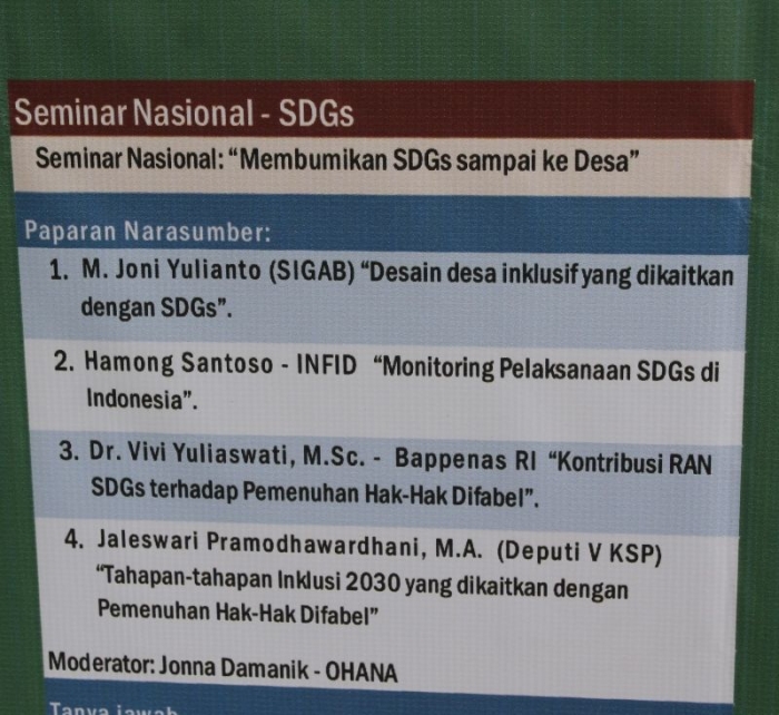 Jadwal seminar diskusi (Foto; Ko In)