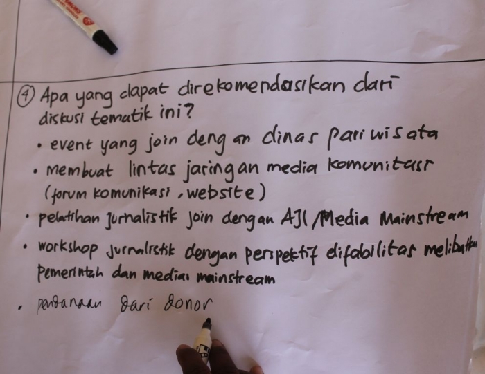 Sebagian rekomendasi hasil diskusi (Foto: Ko In)