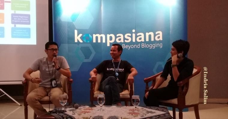 COO Nurulloh yang humoris saat peluncuran Logo K, bersama mantan COO K Isjet, dan Moderator Cindy 