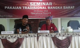 Kabid Kebudayaan, HB Suseno saat menutup seminar mewakili Kadinas Pariwisata dan Kebudayaan Bangka Barat. Sumber: dokpri