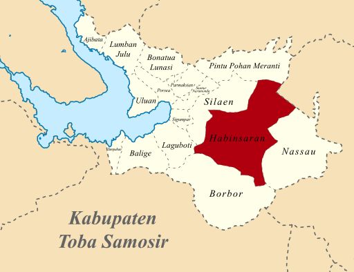 Peta lokasi Kecamatan Habinsaran, Kabupaten Toba-Samosir (Foto: wikipedia.org)