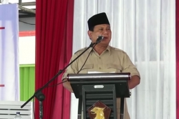 Prabowo saat pidato di Boyolali / Tribunnews.com
