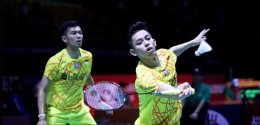 Fajar Alfian dan M Rian Ardianto, belum mampu tampil konsisten. Mereka out di putaran pertama Fuzhou Open 2018/Foto: twitter badminton Ina