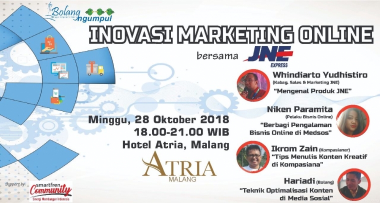 Poster Bolang Talkshow: Inovasi Marketing Online. Dok.Pribadi