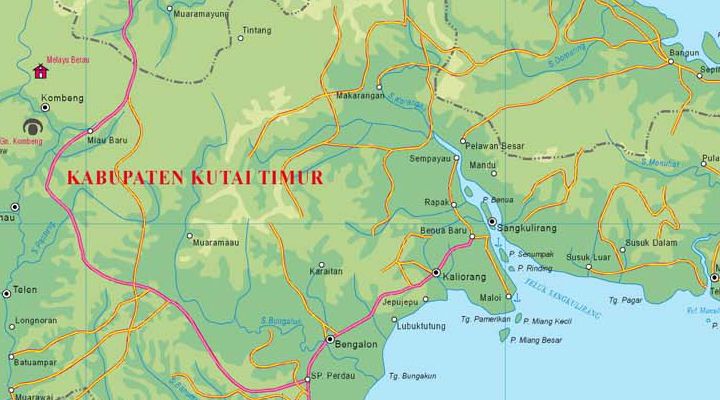 Peta Kabupaten Kutai Timur (Grafis : mhs.pin.or.id)