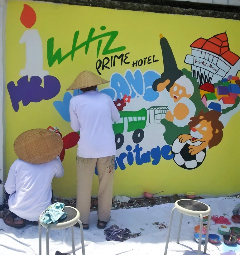 Lukisan mural yang dikerjakan Yudi dan temannya meraih juara kedua (dok.pribadi)