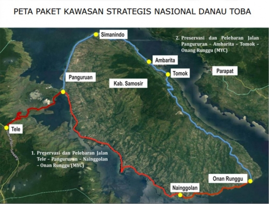 Peta paket kawasan strategis nasional Danau Toba. (Kemen PUPR)