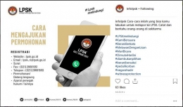 Cara mengajukan permohonan ke LPSK. (Foto: Instagram LPSK)