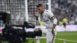  Kapten Real Madrid, Serigo Ramos. (AP Photo/Andrea Comas)