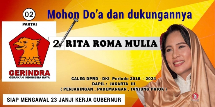 Rita Roma Mulia, Caleg DPRD DKI Jakarta 2019-2024