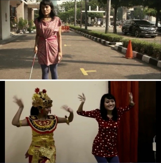 Cuplikan salah satu trailer film KFCI “Dance of Difference” yang berceritatentang persahabatan antara tuna rungu yang jago menari dan tuna netra yang ingin belajar menari. (Source: Dok. Budi Sumarno)