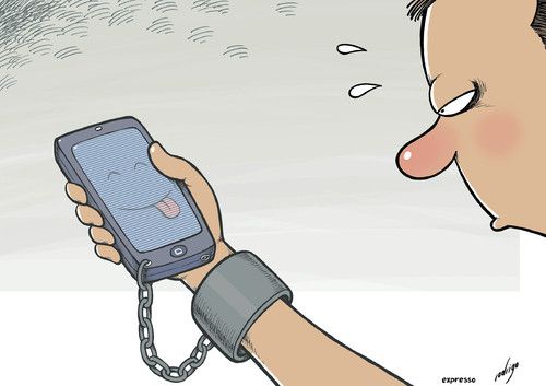 Smartphone Addiction - Ilustrasi: toonpool.com