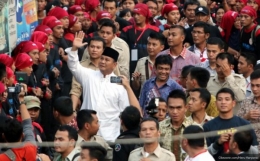 Hari Buruh Internasional, puluhan ribu kaum buruh dari berbagai organisasi buruh nyatakan dukungan ke Prabowo Subianto. Foto/Okezone