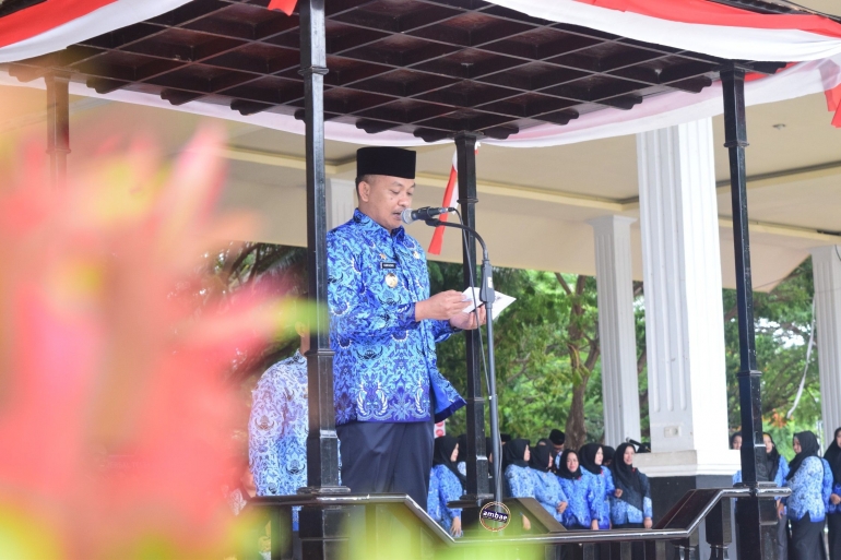 Bupati Bantaeng bacakan sambutan Presiden RI dan Menkes RI (19/11/2018). dok pribadi