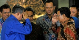 SBY, AHY, Prabowo dalam satu pertemuan. (Foto: merdeka.com/muhammad luthfi rahman)