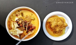 Lontong Goblok dan Ayam Kare. (Foto @bozzmadyang @madyanger)