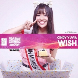 Cindy Yuvia ketika masa kampanye Pemilu kelima JKT48. - @Cindvia_JKT48