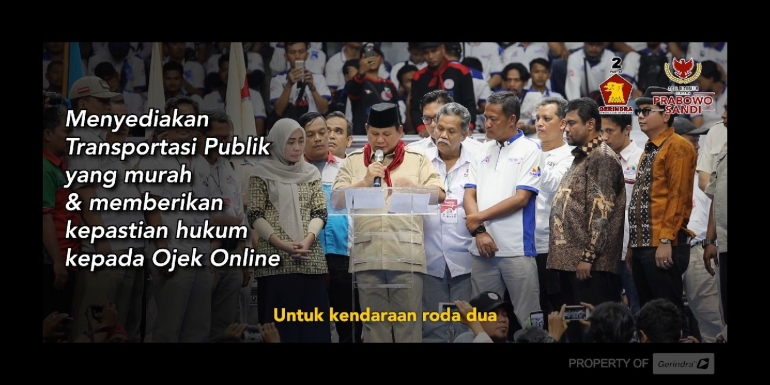 Prabowo Subianto Saat Membacakan Perjanjian didepan para Pekerja, Foto:Istimewa