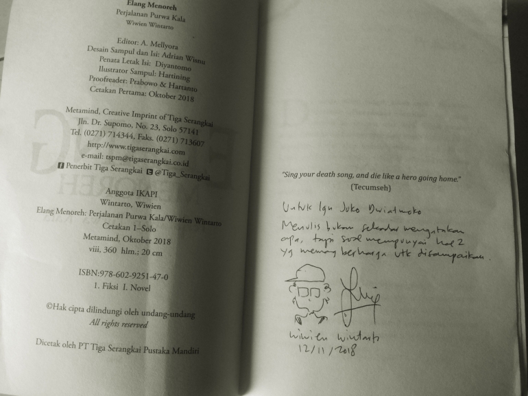 Kiriman langsung dari Penulis Novel Wiwien Wintarto (Dokumen Pribadi)