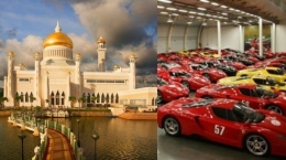 Suasana Istana Kesultanan Brunei dan Garasi koleksi Sultan. ( Sumber : Tribunnews Sumsel)