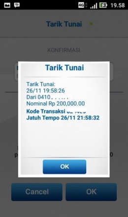Kode Transaksi Tarik Tunai di aplikasi BCA Mobile (foto: dok.pribadi)