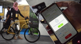 Gowes dengan sepeda kayu terhubung ke aplikasi. (Foto Ganendra)