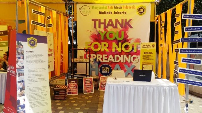 Booth Mafindo Jakarta di Helatan Siberkreasi Netizen Fair 2018 Jakarta - Foto: Istimewa