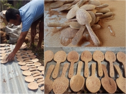 Centong dari kayu kelapa buatan perajin Purbalingga Wetan (dok. pri).