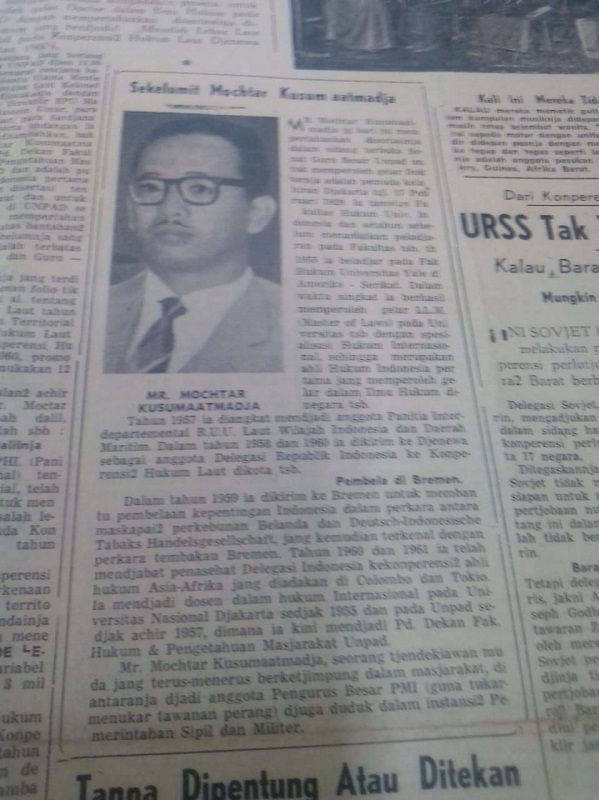 Berita Pikiran Rakjat tentang Mochtar Kusumaatmadja-Foto: Repro: Irvan Sjafari.