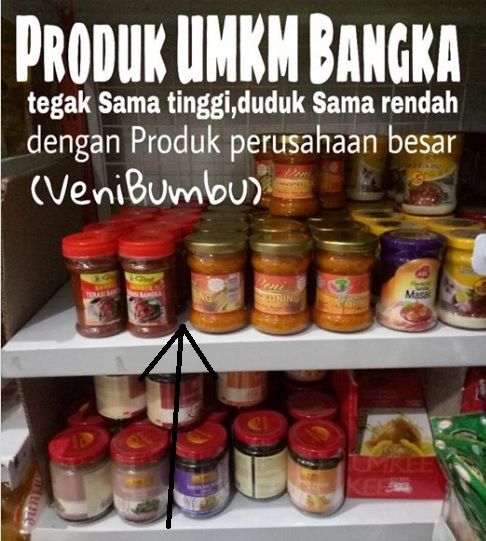 Produk Veni Bumbu di Salah Satu Supermarket (panah warna hitam / dok. Veni)